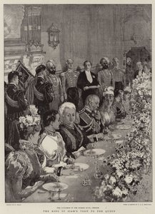 Het bezoek van de koning van Siam aan de koningin door William Small